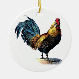 Vintage rooster keramisch ornament