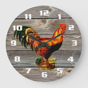 Vintage Rooster Kitchen Grote Klok