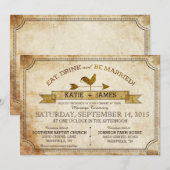 Vintage Rooster Rustic Country Wedding Uitnodiging (Voorkant / Achterkant)