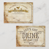 Vintage Rooster Rustique Mariage campagnard Cartes (Devant / Derrière)