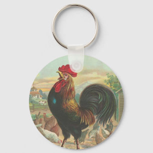 Vintage Rooster Sleutelhanger