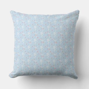 Vintage Rose bleu réversible Coussin Pastel