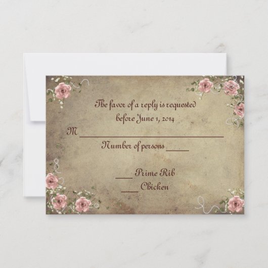 Vintage Rose Bouquet RSVP (Devant)
