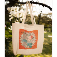 Vintage Rose de pêche Winning Motif Orange Sac fou
