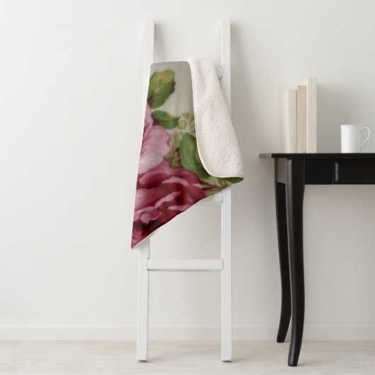 Vintage Rose Elegance  Sherpa Deken (In situ)