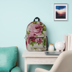 Vintage Rose Elegantie  Bedrukte Rugzak