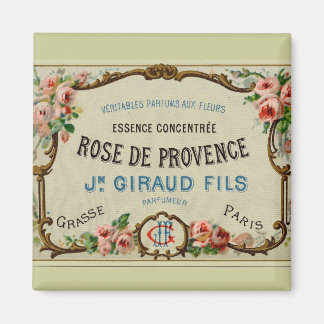 Vintage Rose Étiquette Paris Fridge Magnet