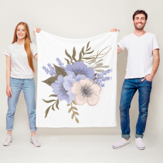 Vintage Rose Floral Art  | Retro Botanical Flowers Fleece Deken