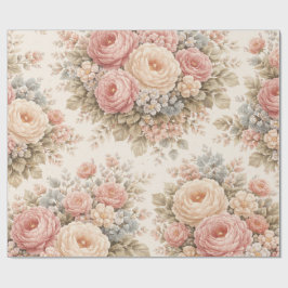 Vintage Rose Floral Pattern | Elegant Pastel Cadeaupapier