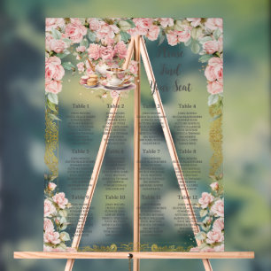 Vintage Rose Floral Tea Party Bébé Plan de table d