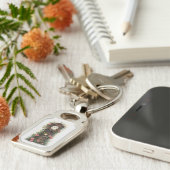 Vintage Rose Grandfather Clock Sleutelhanger (Zijkant)