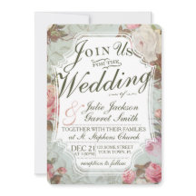 Vintage Rose Jardin Mariage Invitation