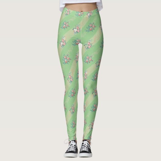 Vintage Rose Pattern - Leggings (Voorkant)