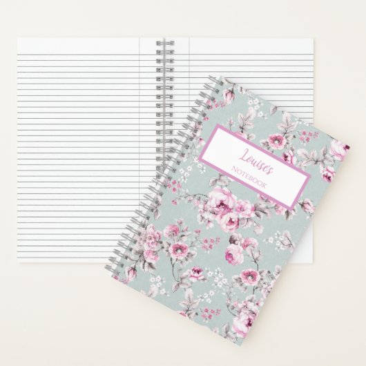Vintage Rose Pink Personalized Journal Notebook (À l'intérieur)