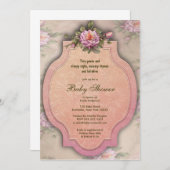 Vintage rose Roses bébé Douche Invitations (Devant / Derrière)