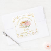 Vintage Rose Tea Square Label (Envelop)