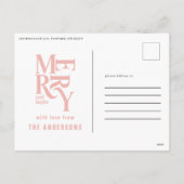 vintage rose vert chritsmans faire-part (Dos)