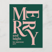 vintage rose vert chritsmans faire-part (Devant)