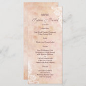 Vintage Rose Vieux Papier Mariage Menu (Devant / Derrière)