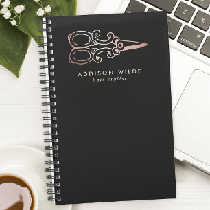 Vintage Roségoud Schaar Kapsalon Logo Planner