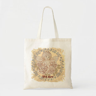 Vintage Roses Cherub Engel Tote Bag