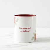 Vintage roses rouges tasse personnalisée (Centre)