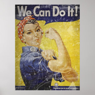 Vintage Rosie De Riveter Poster