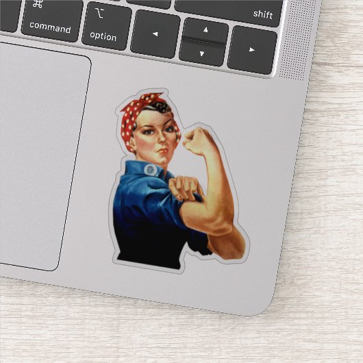 Vintage Rosie de Riveter Sticker (Detail)