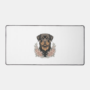 Vintage Rottweiler Bloemstuk T-shirt ontwerp_1 Bureaumat