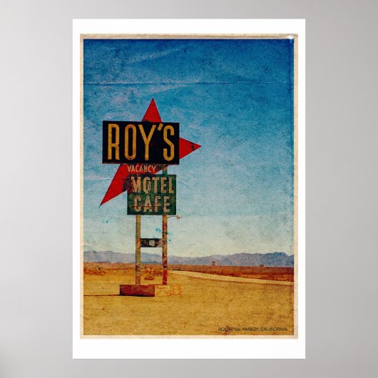 Vintage Route 66 American Roadside Travel Poster (Devant)