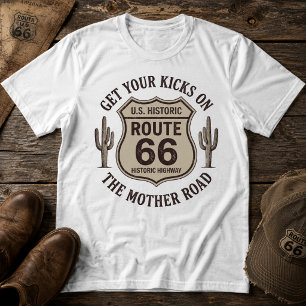 Vintage Route 66 De Moederweg Woestijnreizen T-shirt