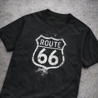 Vintage Route 66 Distressed Sign Americana Travel  T-shirt