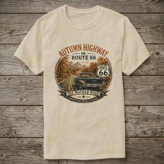 Vintage Route 66 Herfst Weg T-shirt