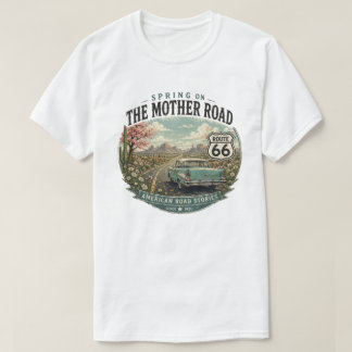 Vintage Route 66 Lente Roadtrip T-shirt