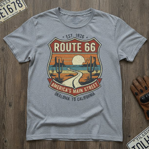 Vintage Route 66 - Retro Oklahoma naar Californië T-shirt