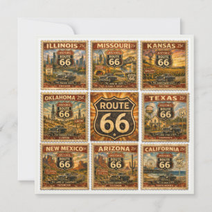 Vintage Route 66 Staat Stempel Briefpapier