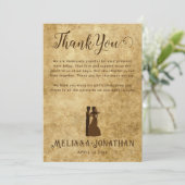 Vintage roux mariage Carte de remerciements (Debout devant)