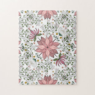 Vintage Roze houtschilderkunst Legpuzzel