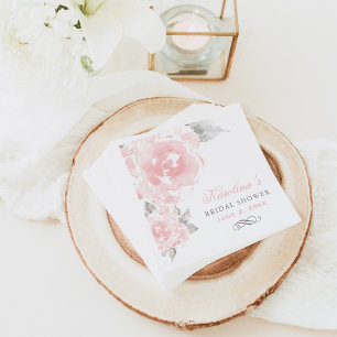 Vintage roze Waterverf Roos bruiloft Vrijgezellenf Servetten