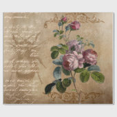 Vintage. Rozen en script. Cadeaupapier (Vlak)
