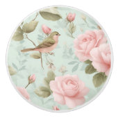 Vintage Rozen keramische knop (Voorkant)