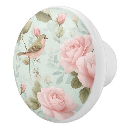 Vintage Rozen keramische knop (Rechts)