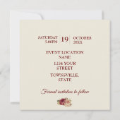 Vintage Rozen Save The Date (Achterkant)