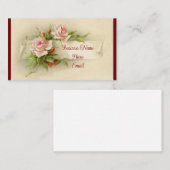 Vintage Rozen Visitekaartje (Voorkant / Achterkant)