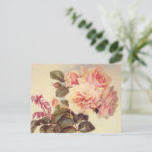 Vintage Rozen Vrijgezellenfeest Uitnodiging Briefkaart (Staand voorkant)