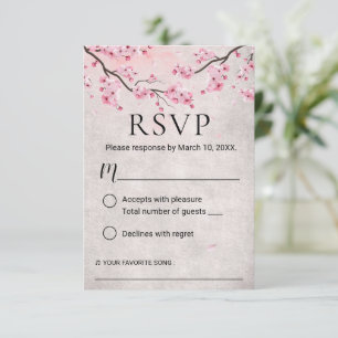 Vintage RSVP de mariage de printemps en fleurs de 