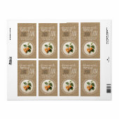 Vintage Rustic Apricot Jam Étiquette personnalisé (Feuille entière)