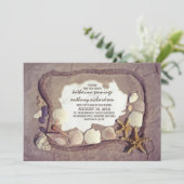 Vintage Rustic Beach Wedding Invitation (Debout devant)