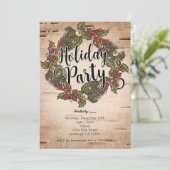 Vintage Rustic Birch Fête Invitation (Debout devant)