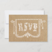 Vintage Rustic Burlap Wedding RSVP (Devant)